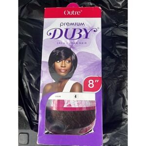 Outre Premium Duby 100% Human Hair Wvg #4 Medium Brown 8"